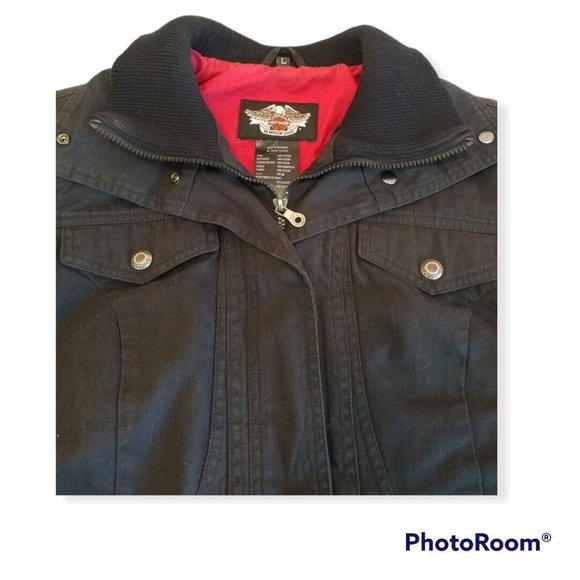 Women's Large L Harley-Davidson Cotton Jacket 97465-09VW Embroidered - Picture 6 of 12